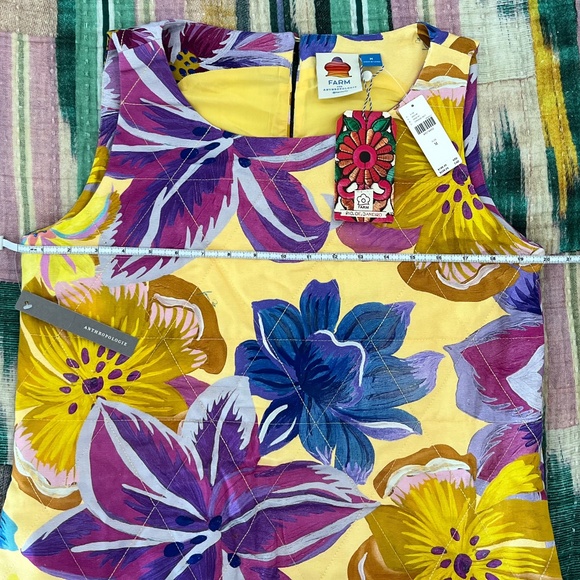 NWT Farm Rio x Anthropologie Sleeveless Mini Floral Shift Dress SIZE M - Picture 3 of 3
